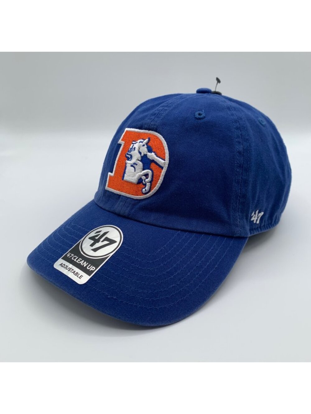 Denver Broncos NFL Retro Blue 47 Brand Clean Up Relaxed Fit Strapback Hat New